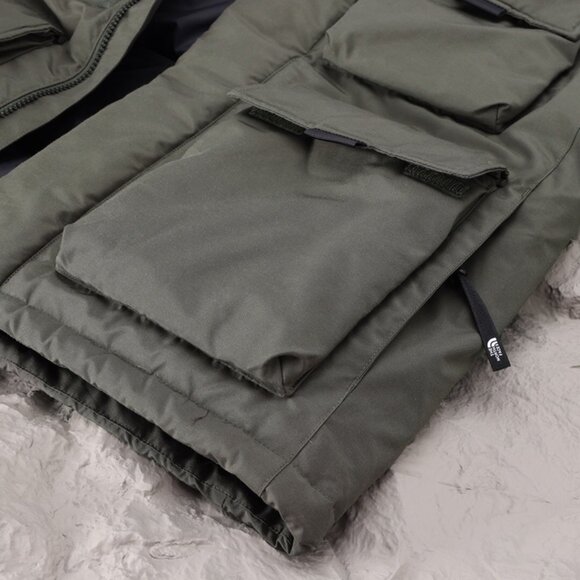 The North Face Dark Green Hooded Workwear Down Jacket - Picture 7 of 8